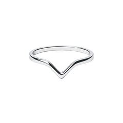 Modern Open Chevron Silver Ring