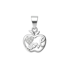925 Sterling Silver Love Apple Pendant with Cubic Zircon