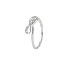 Infinity Loop Diamond Silver Ring for Women