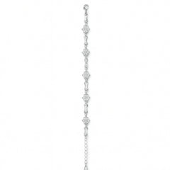 925 Sterling Silver Diamond-Style Station Bracelet for Women