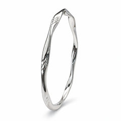 925 Sterling Silver Twisted Wave Bangle for Women