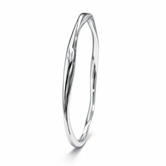 925 Sterling Silver Slim Twisted Bangle for Women