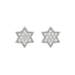 925 Sterling Silver Star Shape CZ Stud Earrings