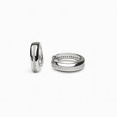 925 Sterling Silver Men’s Bali Hoop Earrings – Premium CZ Line Design