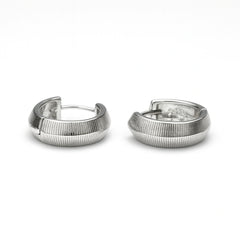 925 Sterling Silver Textured Men’s Bali Hoop Earrings