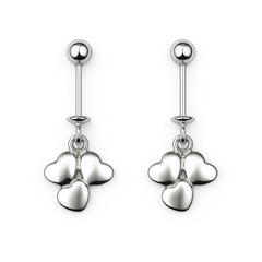 925 Silver Triple-Heart Drop Bugadi for Women