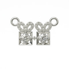 Sterling Silver Dual Square Mangalsutra Pendant with Stone Accents