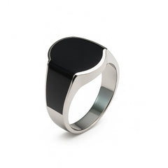925 Silver Men’s Black Onyx Teardrop Signet Ring