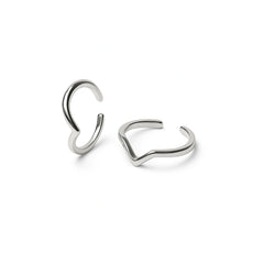 925 Sterling Silver Wave Toe Ring | Minimal Adjustable Rhodium-Plated Chevron Band
