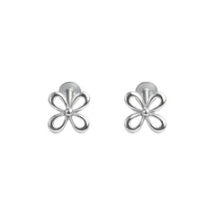 925 Sterling Silver Open Flower Stud Earrings for Women