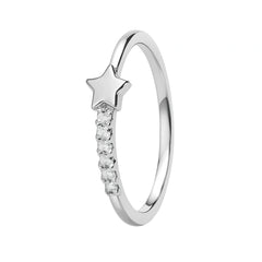 Star Accent Silver Diamond Ring – Minimal Jewelry