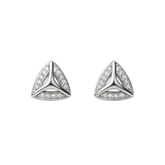925 Sterling Silver Geometric Triangle CZ Stud Earrings