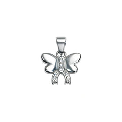 925 Sterling Silver Butterfly Pendant with Cubic Zircon