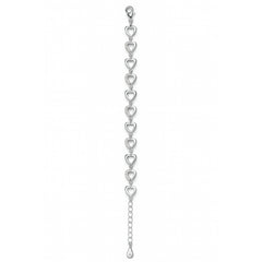 925 Sterling Silver Heart Link Bracelet for Women