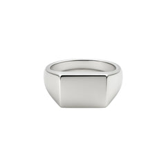Men’s 925 Sterling Silver Rectangular Signet Ring – Classic Plain Design