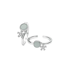 925 Sterling Silver Adjustable Toe Rings with Star Charm