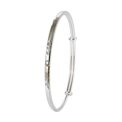 Women’s Engraved Arrow Design Silver Kada | Slim Adjustable Bangle