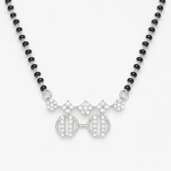 925 Silver Geometric CZ Mangalsutra for Women