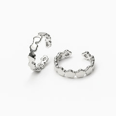 925 Sterling Silver Floral Toe Ring | Adjustable Linked Flower Design with Rhodium Plating