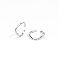 925 Sterling Silver Twisted Toe Ring | Minimal Adjustable Organic Shape Rhodium-Plated Band