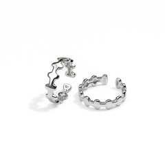 925 Sterling Silver Geometric Toe Ring | Adjustable Modern Cut-Out Design, Rhodium Plated